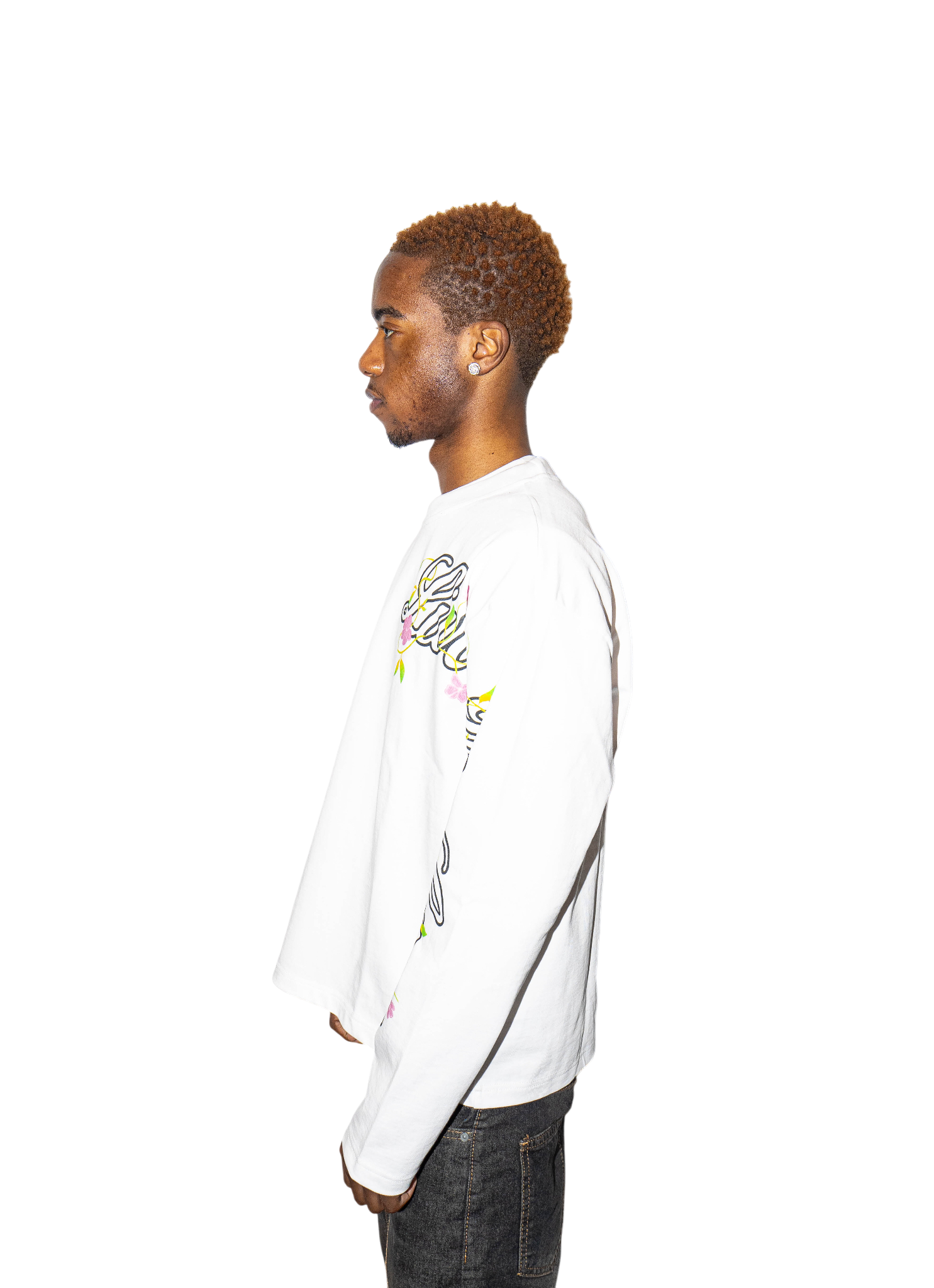 FLORAL LONGSLEEVE NOIR ET BLANC