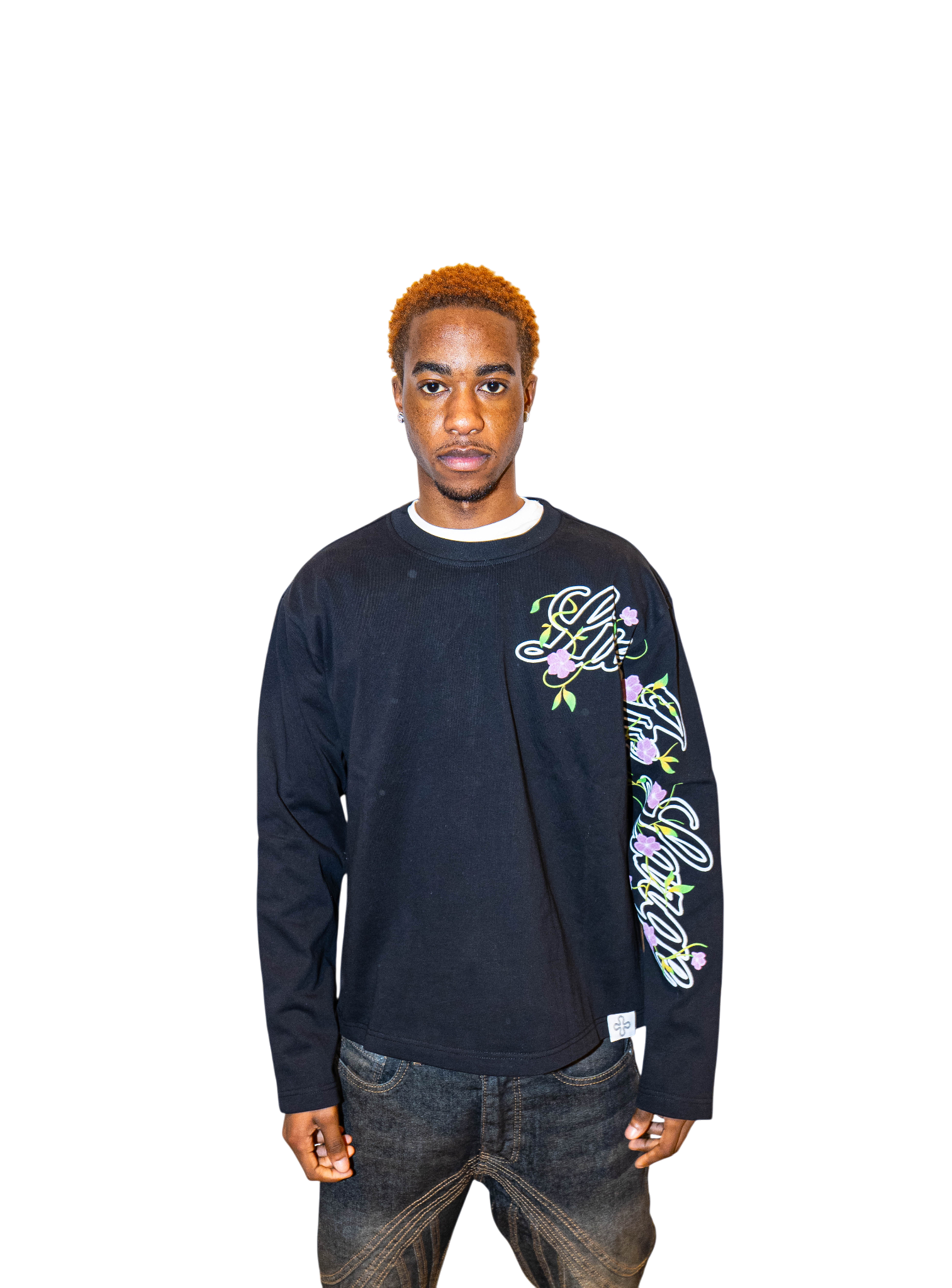 FLORAL LONGSLEEVE NOIR ET BLANC