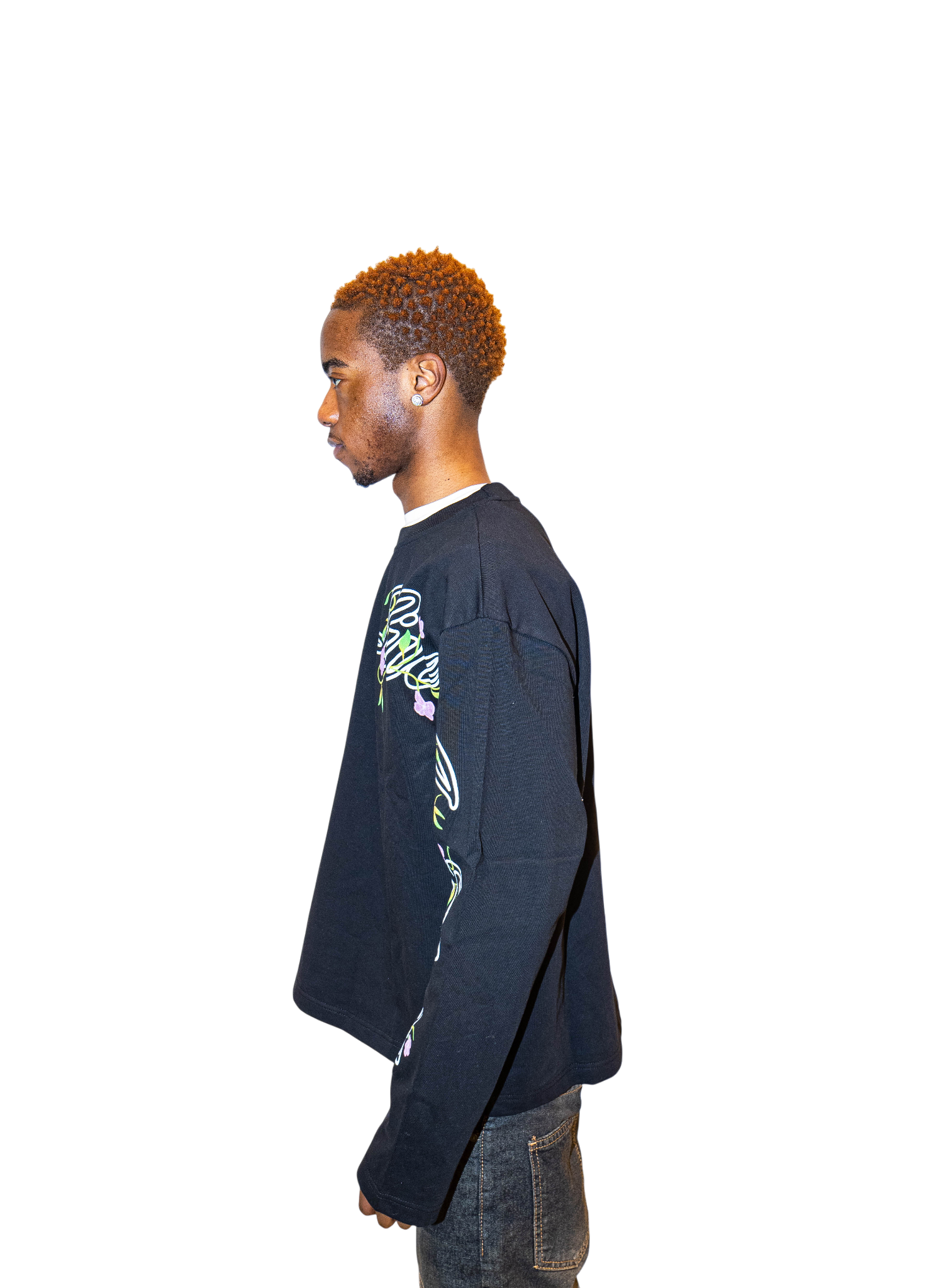 FLORAL LONGSLEEVE NOIR ET BLANC