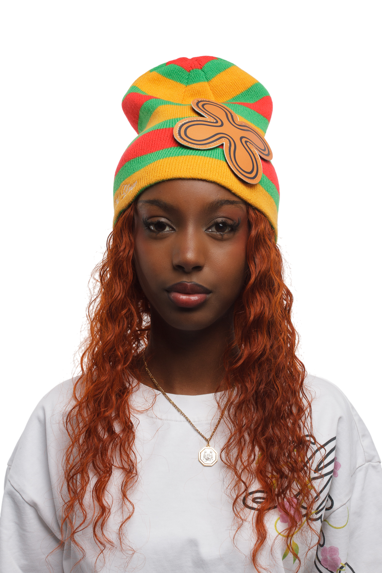 LE OASIS LEATHER PATCH BEANIE